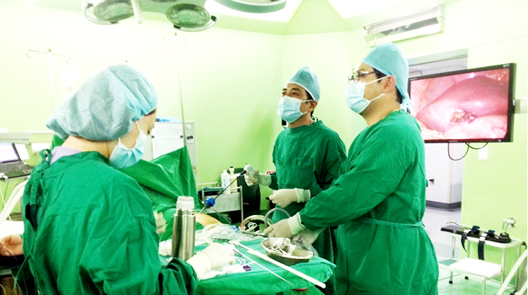 복강경 수술 중인 모습